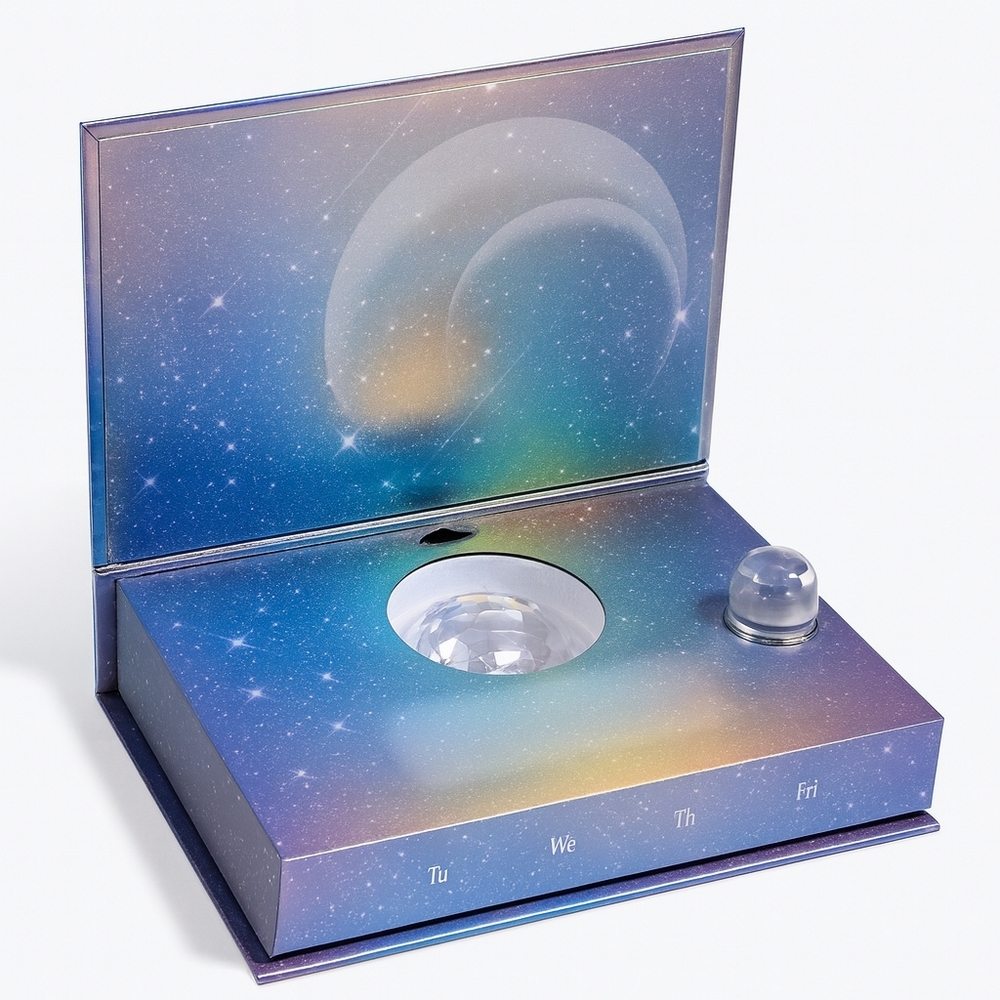 Galaxy Starry Sky Projector Greeting Card Box with Crystal Ball Northern Lights
